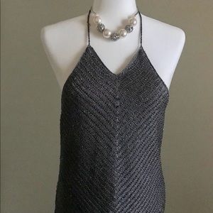 LAUREN Ralph Lauren Gray Dazzled Tank